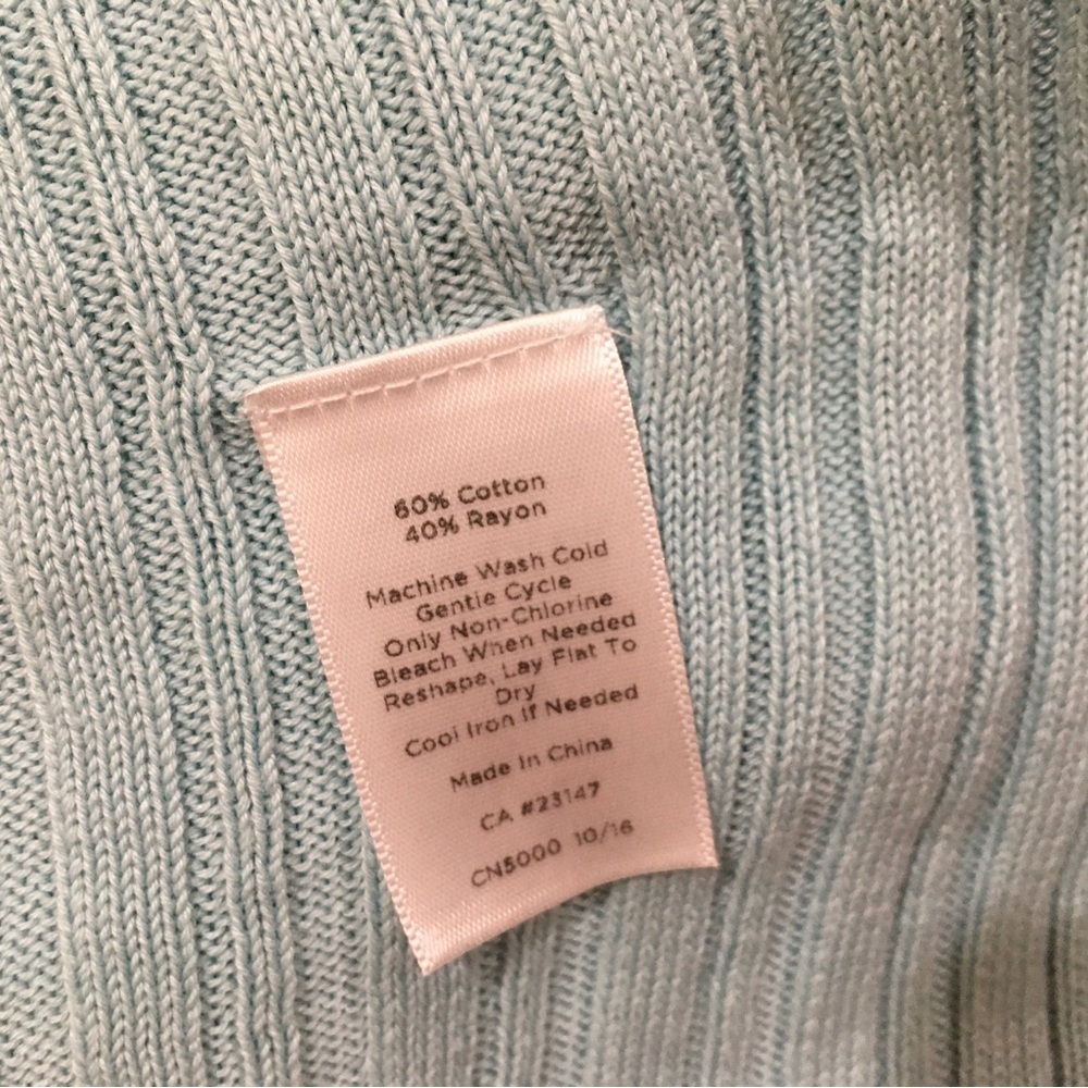 Talbots Cardigan Sweater Knit Top Open Green Texture Shell Women’s Size L - Picture 4 of 5